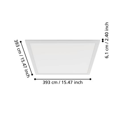 Eglo - LED Stropní svítidlo LED/18,8W/230V 2700/4000/6500K 40x40 cm bílá