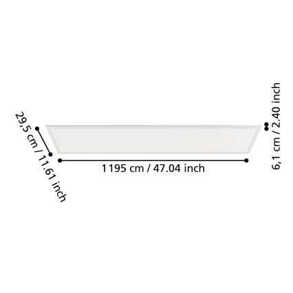 Eglo - LED Přisazený panel LED/33W/230V 2700/4000/6500K 120x30 cm bílá