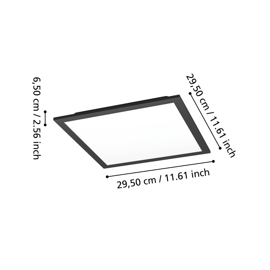 Eglo - LED RGBW Stmívatelné stropní svítidlo LED/14W/230V 2700-6500K 30x30 cm černá