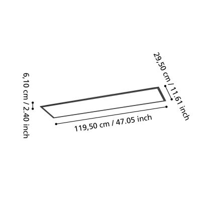 Eglo - LED RGBW Stmívatelný přisazený panel LED/34W/230V 2700-6500K 120x30 cm černá