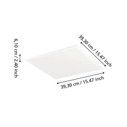 Eglo - LED RGBW Stmívatelné stropní svítidlo LED/19W/230V 2700-6500K 40x40 cm bílá
