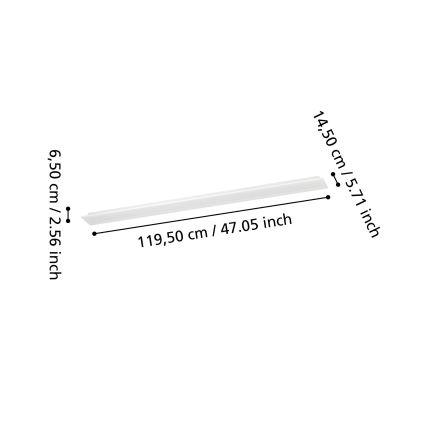 Eglo - LED RGBW Stmívatelný přisazený panel LED/28W/230V 2700-6500K 120x15 cm bílá