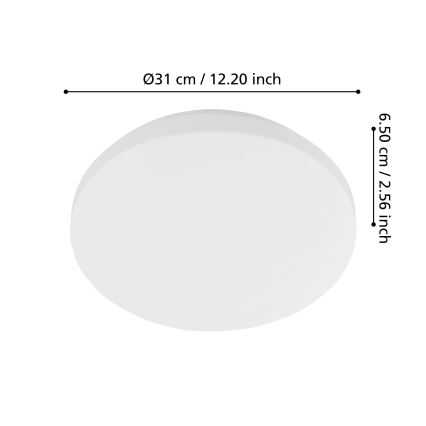 Eglo - LED Koupelnové stropní svítidlo se senzorem pohybu a soumraku LED/18W/230V pr. 31 cm IP54 bílá