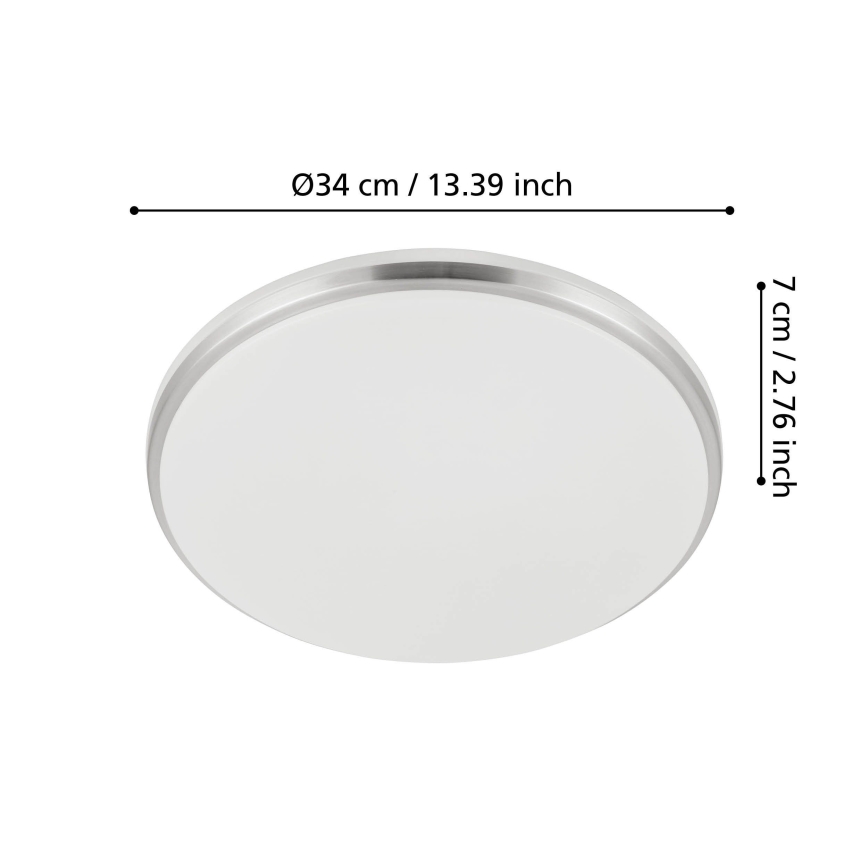 Eglo - LED Koupelnové stropní svítidlo LED/18W/230V 3000/4000/6500K IP54 matný chrom
