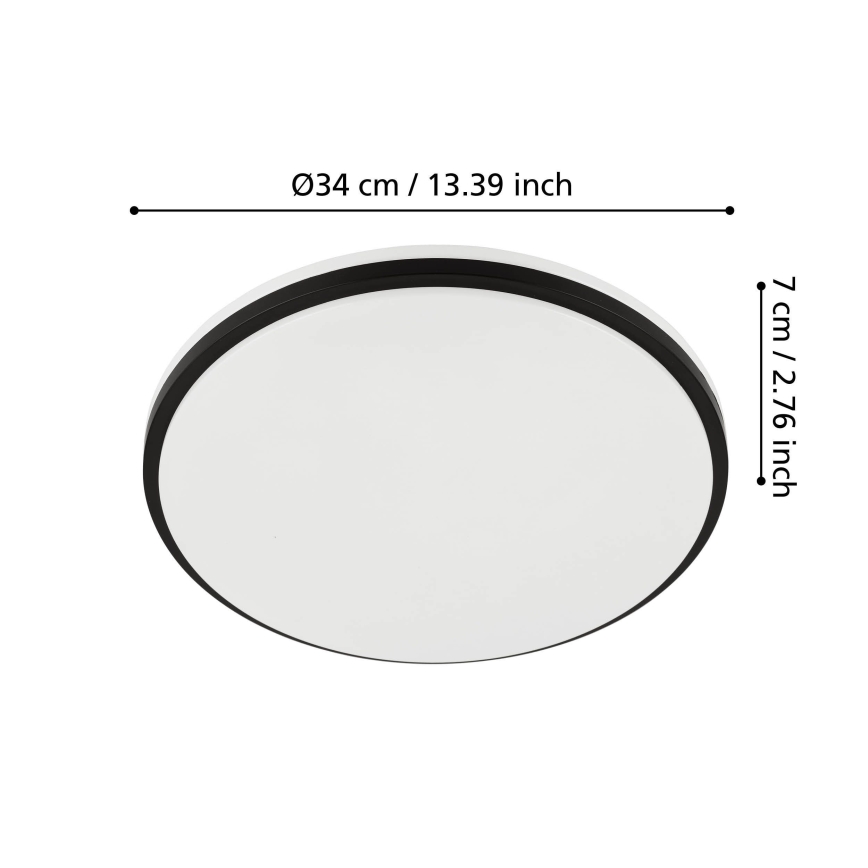Eglo - LED Koupelnové stropní svítidlo LED/18W/230V 3000/4000/6500K IP54 černá