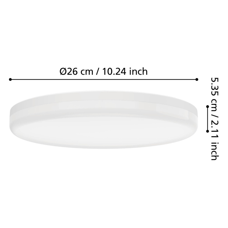 Eglo - LED Koupelnové stropní svítidlo LED/16,5W/230V 2700/4000/6500K pr. 26 cm IP54 bílá