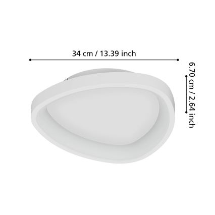 Eglo - LED Stmívatelné stropní svítidlo LED/12W/230V 2700-6500K bílá + dálkové ovládání
