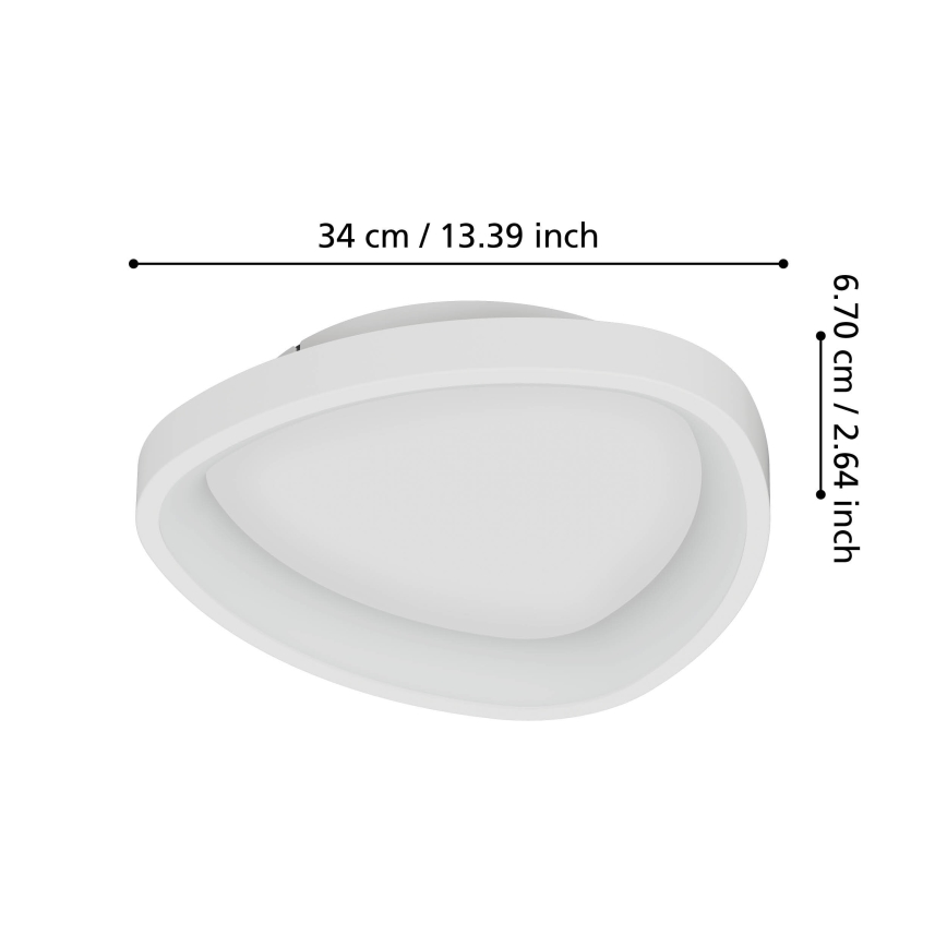 Eglo - LED Stmívatelné stropní svítidlo LED/12W/230V 2700-6500K bílá + dálkové ovládání
