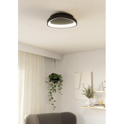 Eglo - LED Stmívatelné stropní svítidlo LED/12W/230V 2700-6500K černá + dálkové ovládání