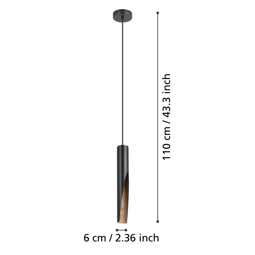 Eglo - LED Lustr na lanku 1xGU10/4,5W/230V 3000K černá/hnědá