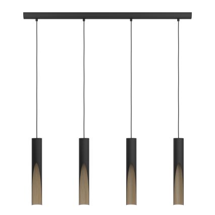 Eglo - LED Lustr na lanku 4xGU10/4,5W/230V 3000K černá/hnědá