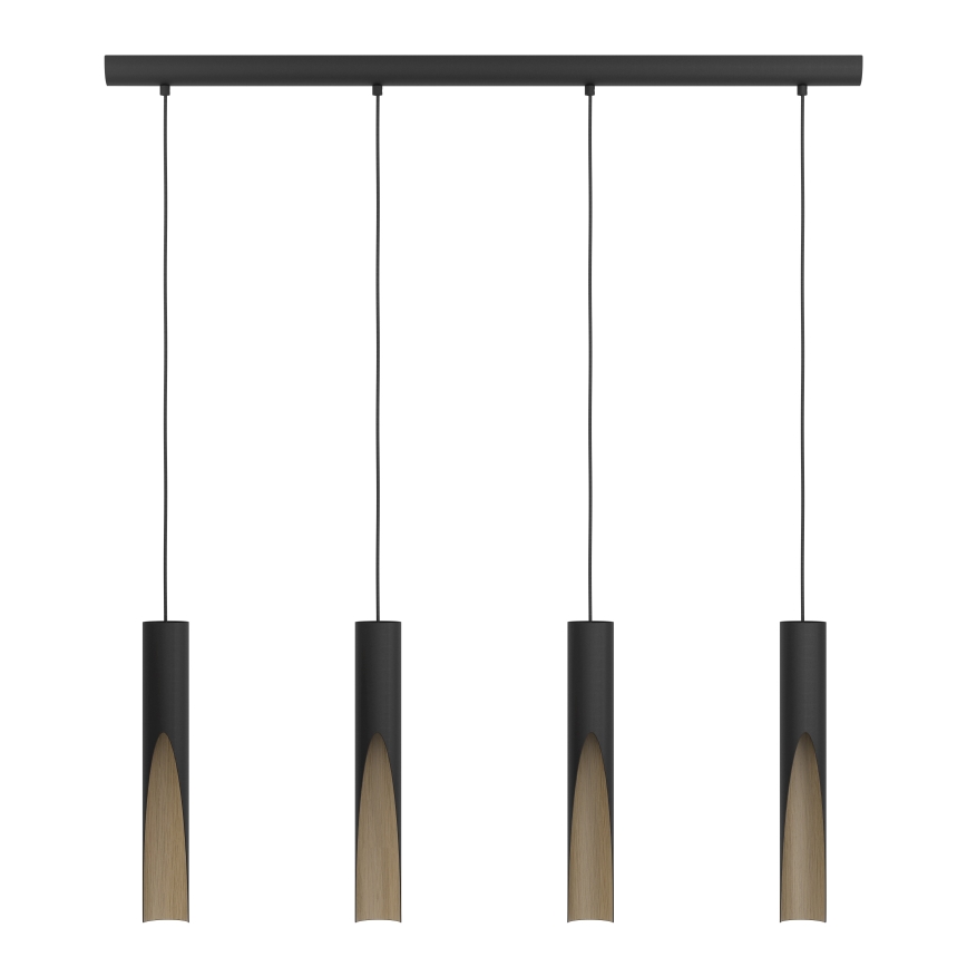 Eglo - LED Lustr na lanku 4xGU10/4,5W/230V 3000K černá/hnědá