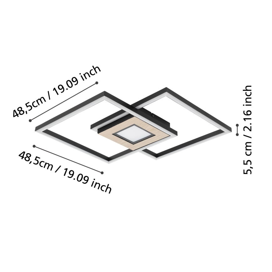 Eglo - LED Stmívatelné stropní svítidlo 2xLED/17W/230V +1xLED/4,2W 2700-6500K + dálkové ovládání