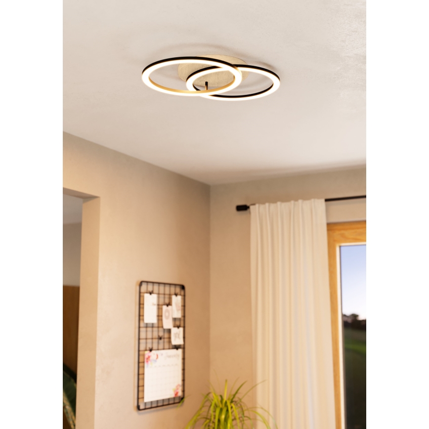 Eglo - LED Stmívatelné stropní svítidlo 2xLED/16W/230V 2700-6500K béžová/černá ZigBee