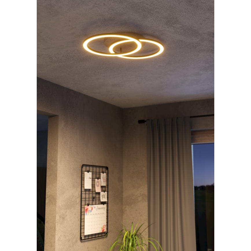 Eglo - LED Stmívatelné stropní svítidlo 2xLED/16W/230V 2700-6500K béžová/černá ZigBee