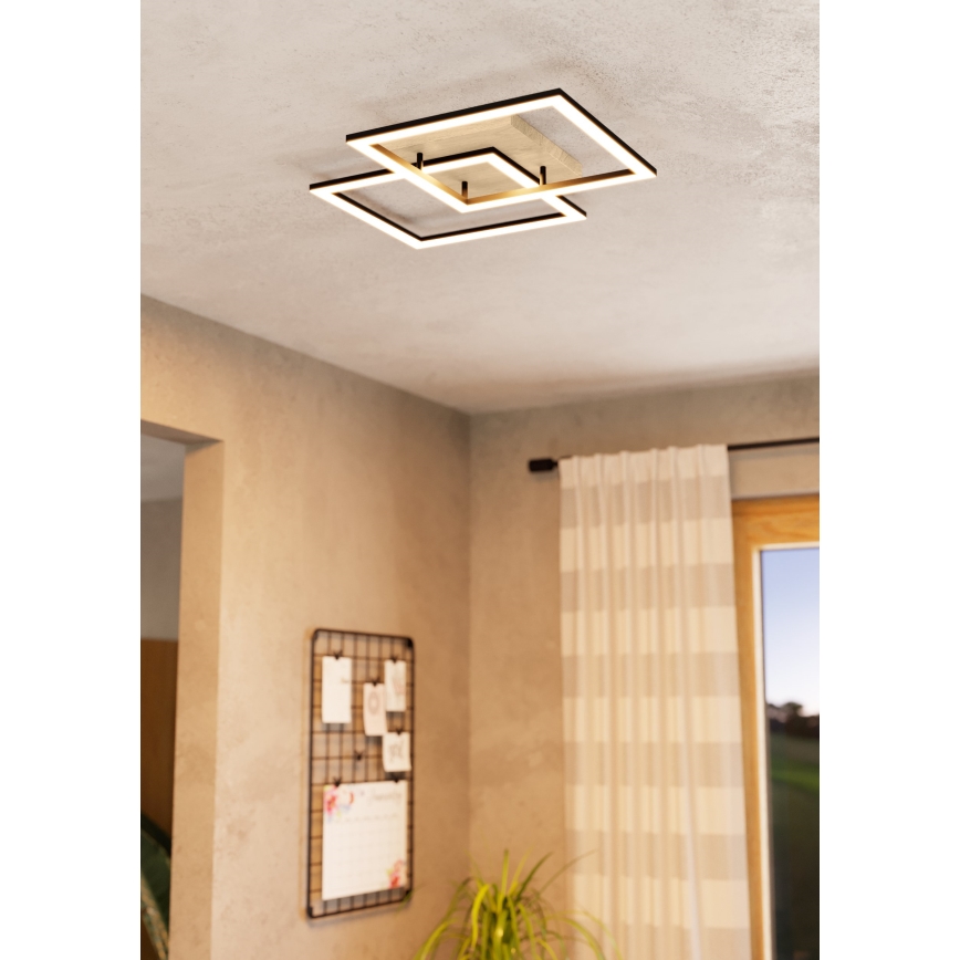 Eglo - LED Stmívatelné přisazený lustr 4xLED/32W/230V 2700-6500K hnědá/černá