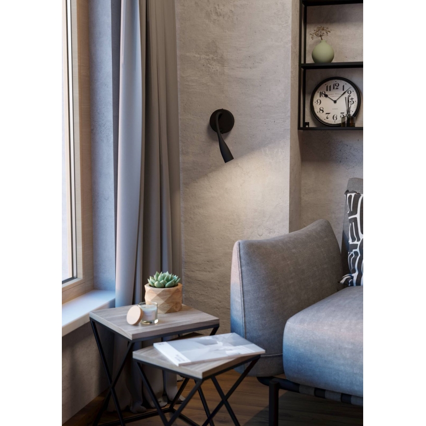 Eglo - LED Flexibilní nástěnná lampa LED/3,8W/230V černá