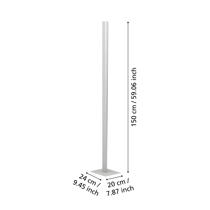 Eglo - LED RGBW Stmívatelná stojací lampa LED/10,5W/230V + LED/15,2W 2700-6500K šedá