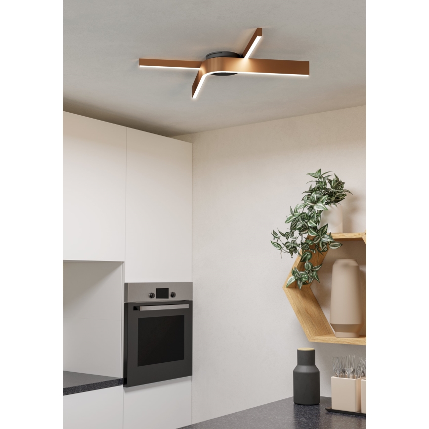 Eglo - LED RGBW Stmívatelné stropní svítidlo 2xLED/18W/230V měděná/černá