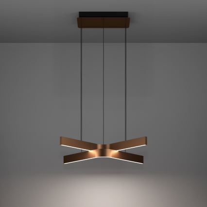 Eglo - LED RGBW Stmívatelný lustr na lanku 2xLED/18W/230V měděná/černá