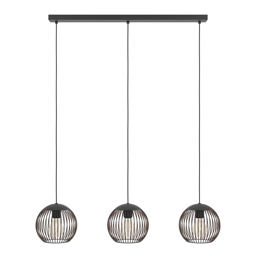 Eglo - Lustr na lanku 3xE27/60W/230V černá