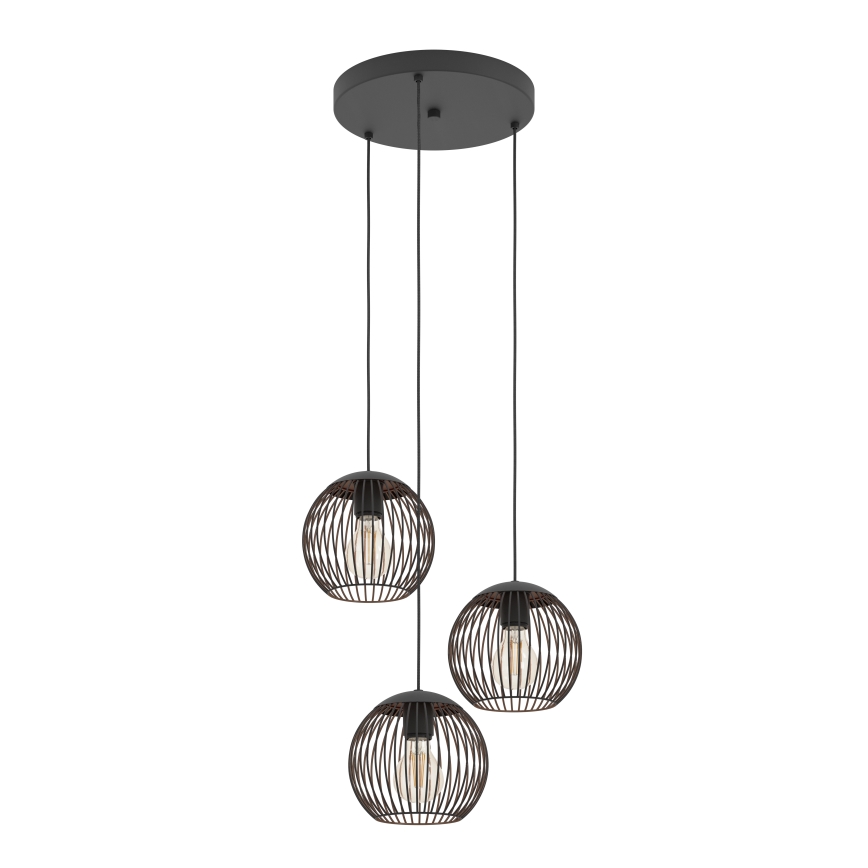 Eglo - Lustr na lanku 3xE27/60W/230V černá