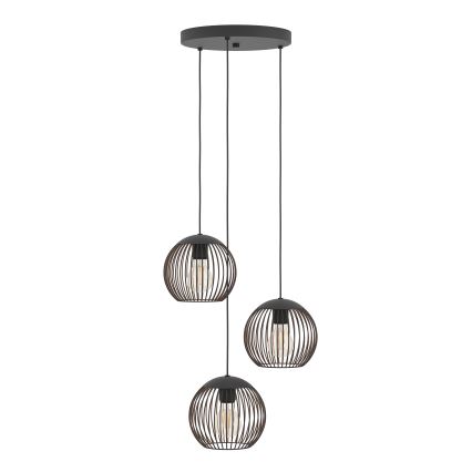 Eglo - Lustr na lanku 3xE27/60W/230V černá