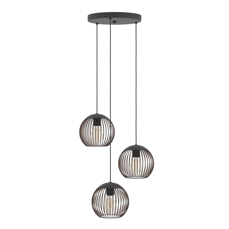 Eglo - Lustr na lanku 3xE27/60W/230V černá