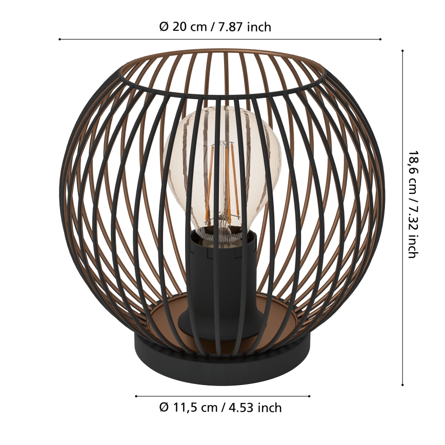 Eglo - Stolní lampa 1xE27/60W/230V černá