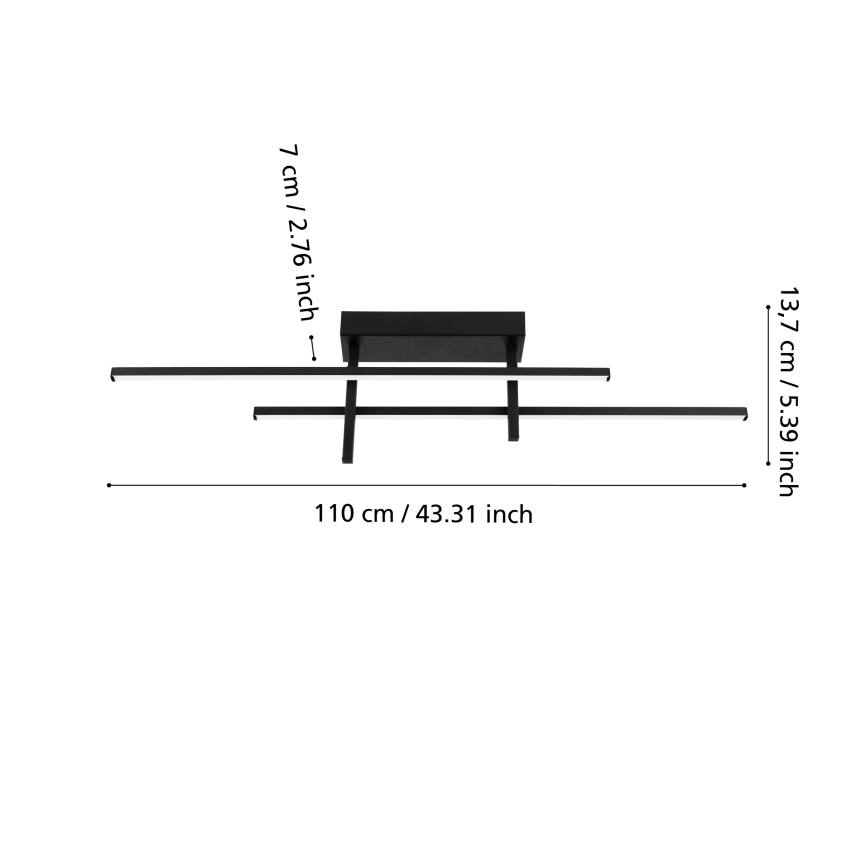 Eglo - LED Stropní svítidlo LED/20W/230V černá