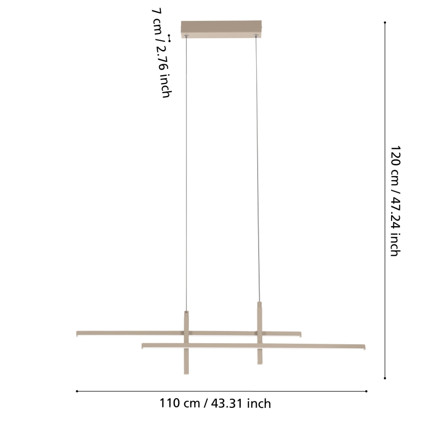 Eglo - LED Lustr na lanku LED/20W/230V béžová