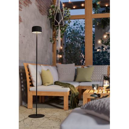 Eglo - LED Solární nabíjecí dotyková stojací lampa LED/2,8W/3,7V 1800 mAh IP44 černá