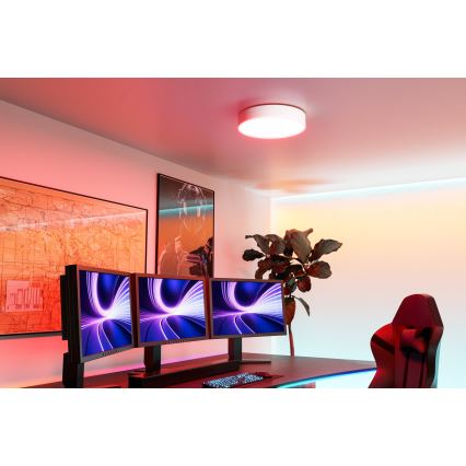 Eglo - LED RGBW Stmívatelné stropní svítidlo LED/15W/230V 2700-6500K pr. 39cm bílá