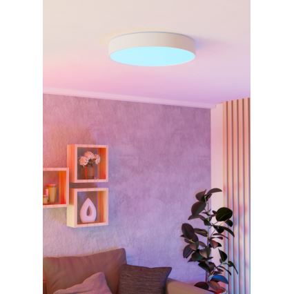 Eglo - LED RGBW Stmívatelné stropní svítidlo LED/26W/230V 2700-6500K pr. 49 cm bílá