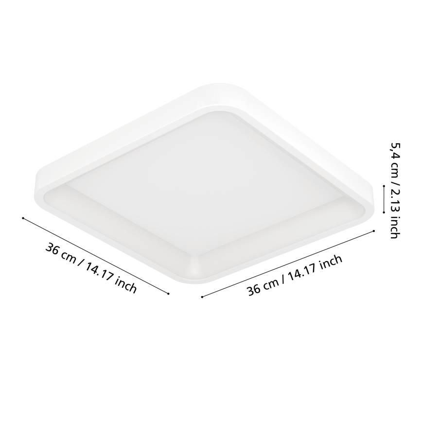 Eglo - LED RGBW Stmívatelné stropní svítidlo LED/20W/230V 2700-6500K 35x35 cm bílá