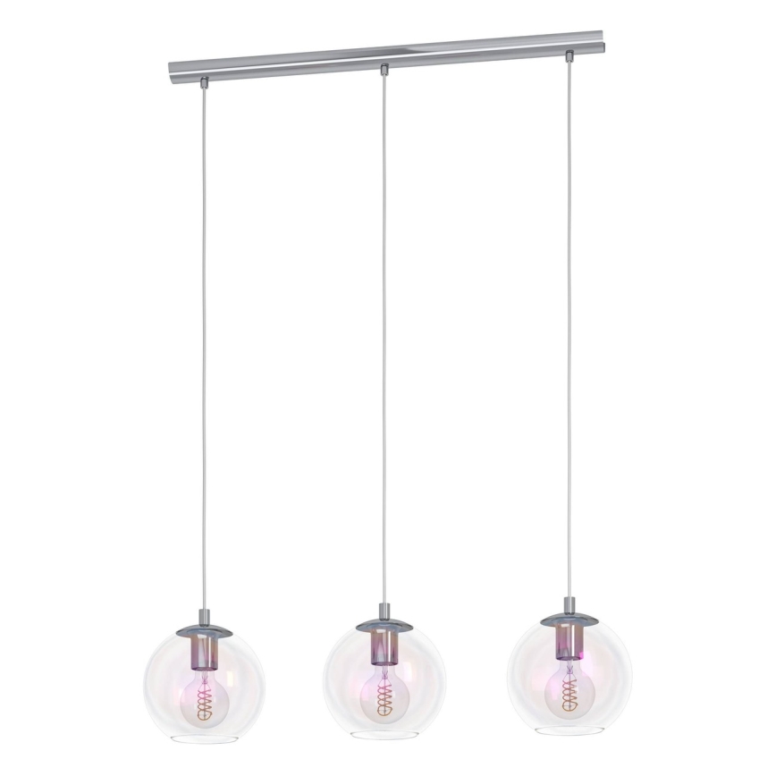 Eglo - Lustr na lanku 3xE27/60W/230V lesklý chrom
