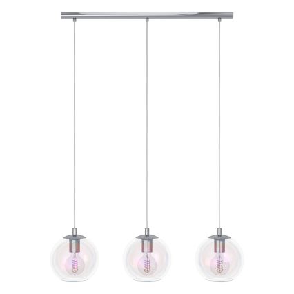 Eglo - Lustr na lanku 3xE27/60W/230V lesklý chrom