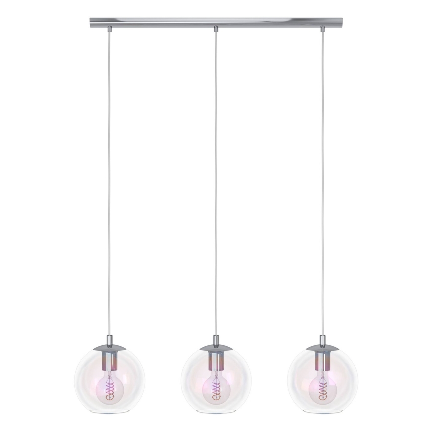 Eglo - Lustr na lanku 3xE27/60W/230V lesklý chrom