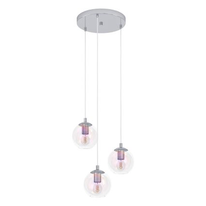 Eglo - Lustr na lanku 3xE27/60W/230V lesklý chrom