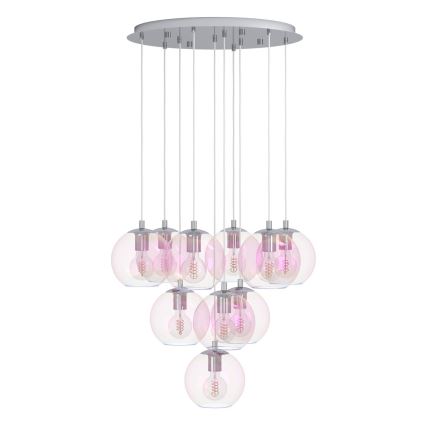 Eglo - Lustr na lanku 10xE27/60W/230V lesklý chrom/čirá