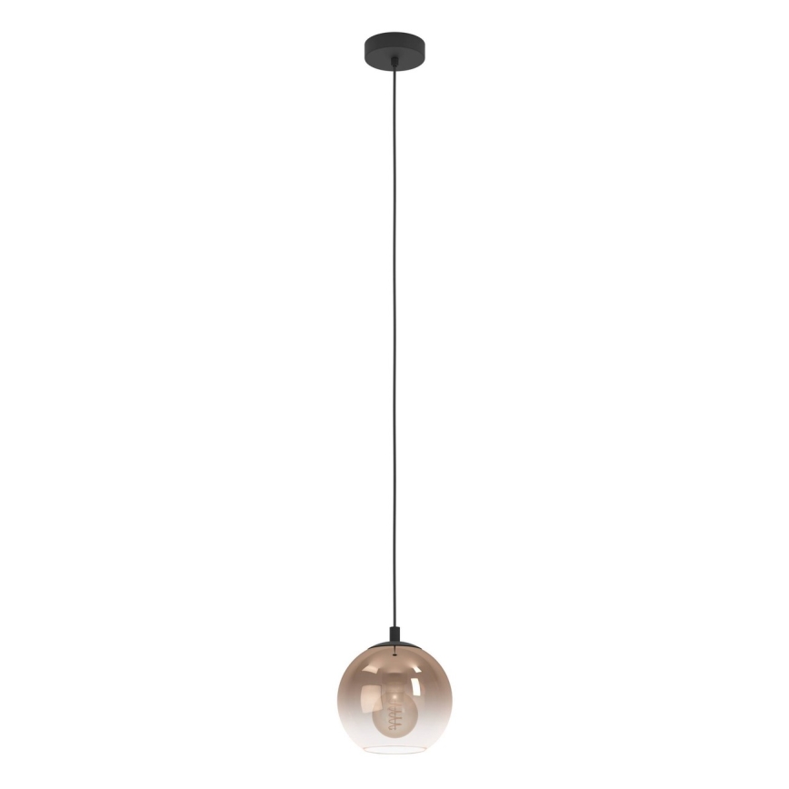Eglo - Lustr na lanku 1xE27/60W/230V černá/béžová/kouřová