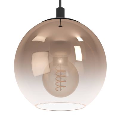 Eglo - Lustr na lanku 3xE27/60W/230V černá/béžová/kouřová