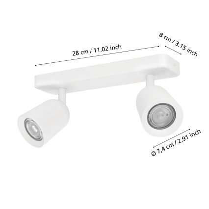 Eglo - Bodové svítidlo 2xGU10/10W/230V bílá