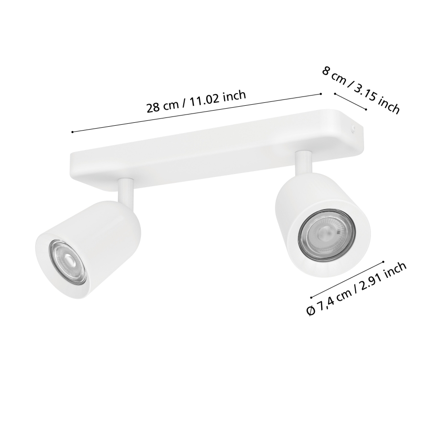 Eglo - Bodové svítidlo 2xGU10/10W/230V bílá