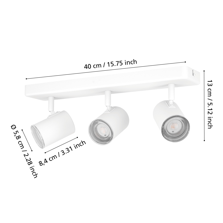 Eglo - Koupelnové bodové svítidlo 3xGU10/5W/230V IP44 bílá