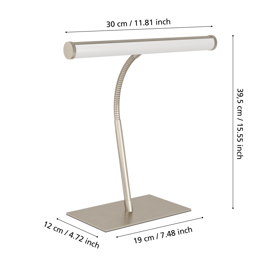 Eglo - LED Stmívatelná dotyková stolní lampa LED/5W/230V 2700/4000/6500K matný chrom