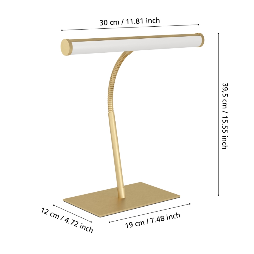 Eglo - LED Stmívatelná dotyková stolní lampa LED/5W/230V 2700/4000/6500K zlatá