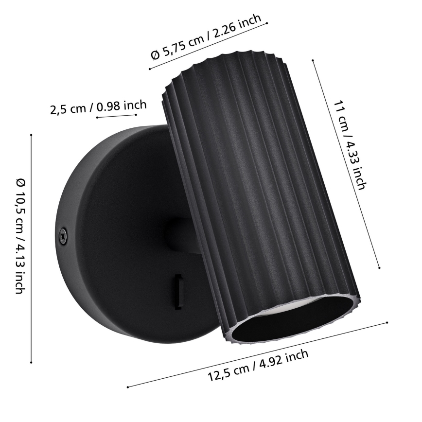 Eglo - Nástěnné bodové svítidlo 1xGU10/5W/230V černá