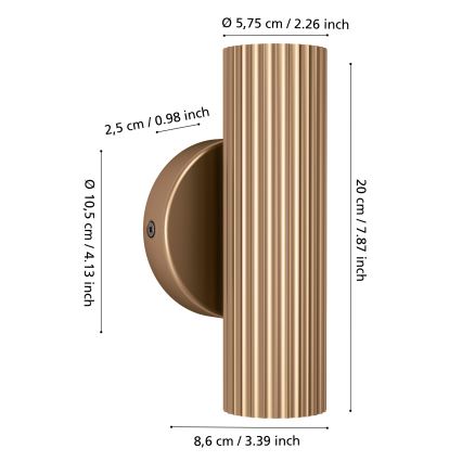 Eglo - Nástěnné svítidlo 2xGU10/5W/230V zlatá