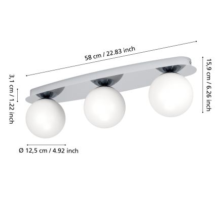 Eglo - LED Koupelnové stropní svítidlo 3xG9/4,2W/230V IP44 lesklý chrom